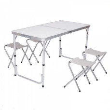 Складной стол для пикника Folding Table 120х60см + 4 стула белый